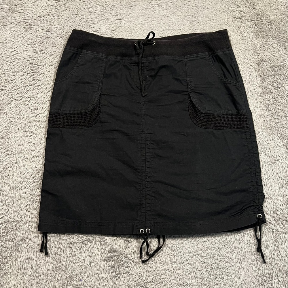 Zenergy by Chico's Skirt Black Pockets Drawstring Waist and Hem Women's 1 US M/8
